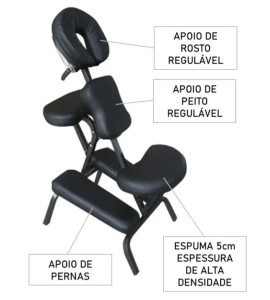 Cadeira de Massagem Quick Massage Portátil Estofado Preto QM-02PR - Best Pro